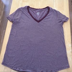 Maroon Striped Tee-Shirt